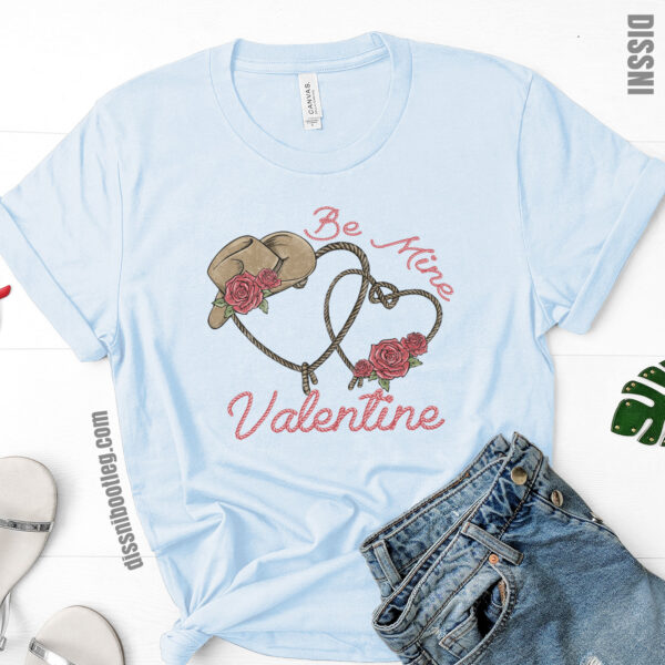 howdy valentine be mine valentine light blue