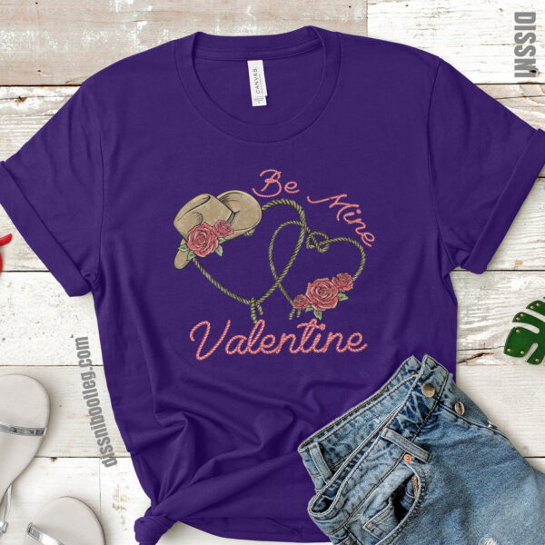 howdy valentine be mine valentine purple